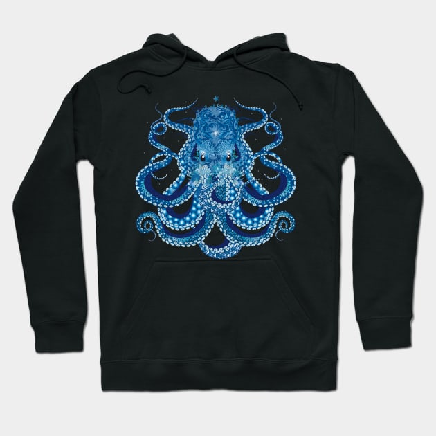 Octopus with corals, shells and sea anemones Hoodie by Kisho